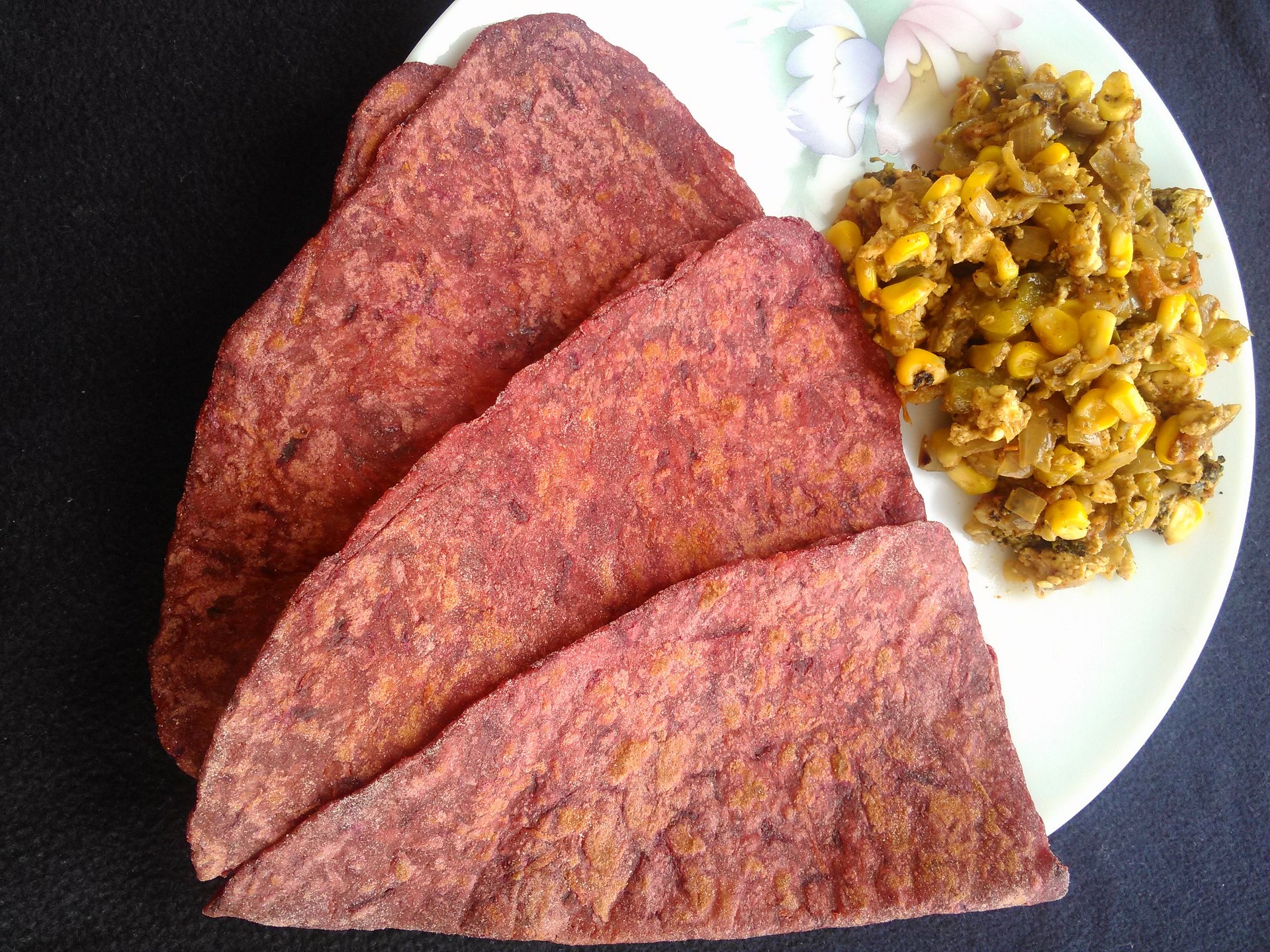 RED CARROT BEETROOT FLAT BREAD| PINK PARATHA|