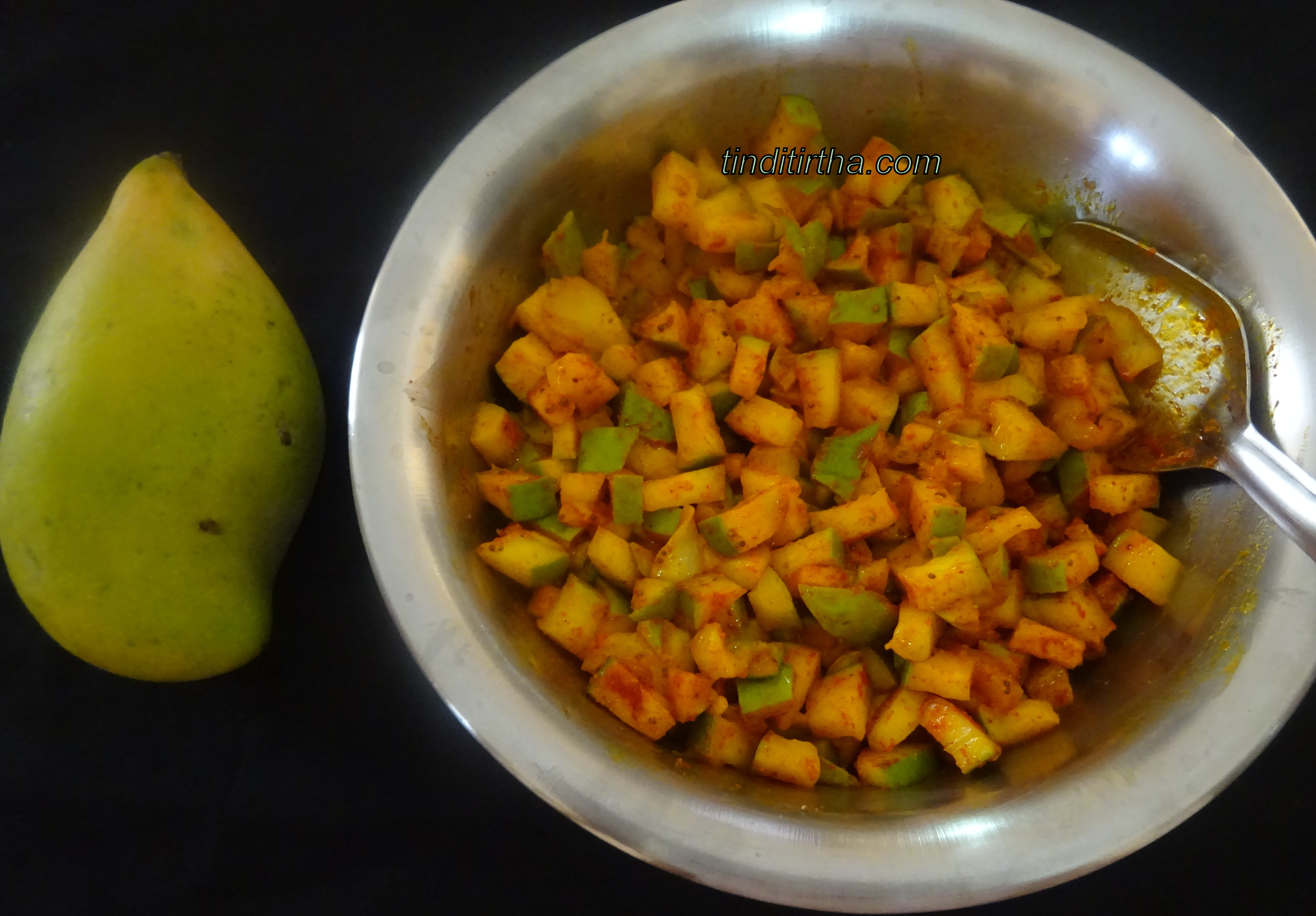 Raw mango instant Pickle| Totapuri churmuri