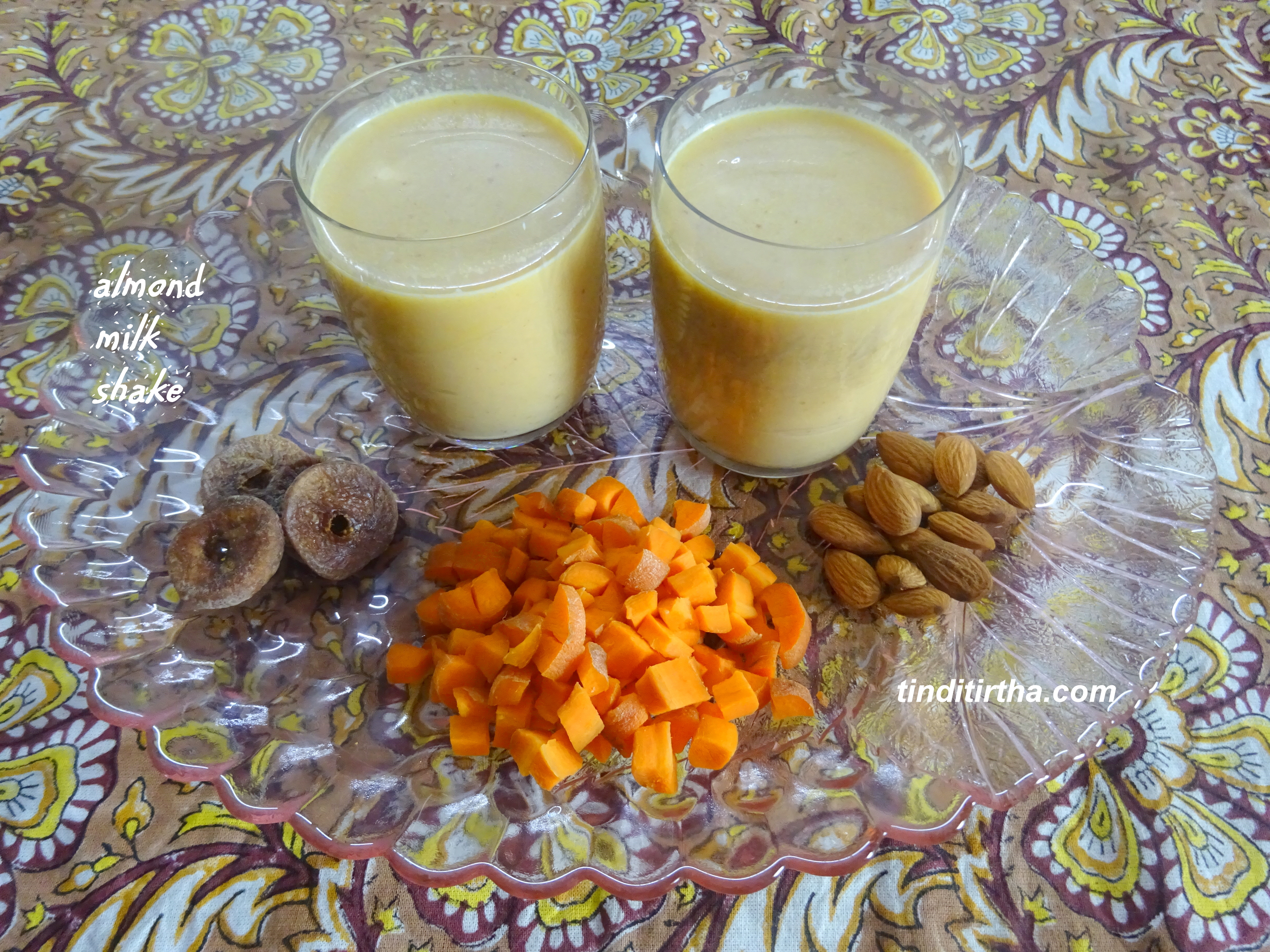 Carrot almond milkshake| carrot badami haalu|