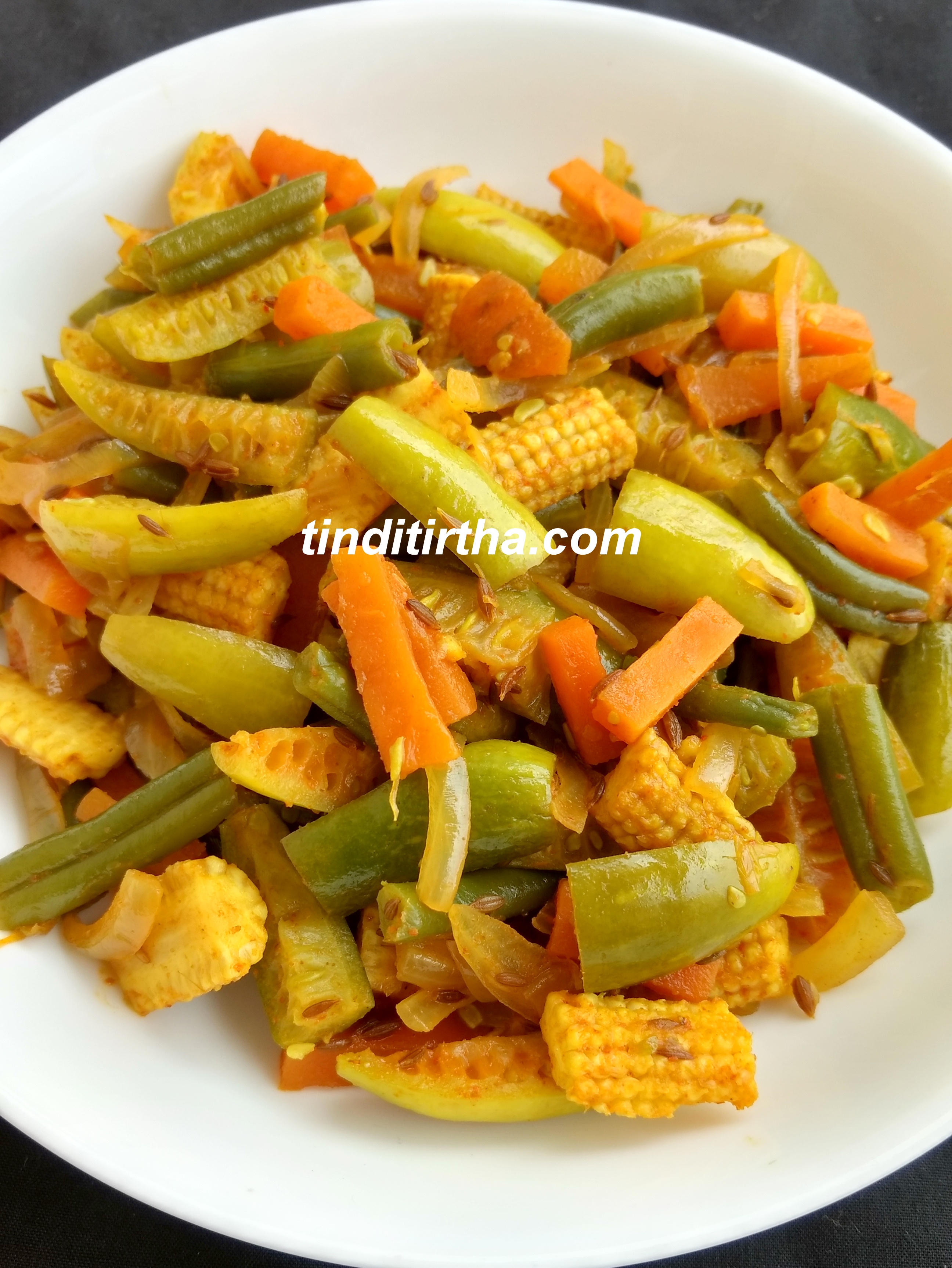 Mixed vegetables stir fry| mishra tarakari Palya