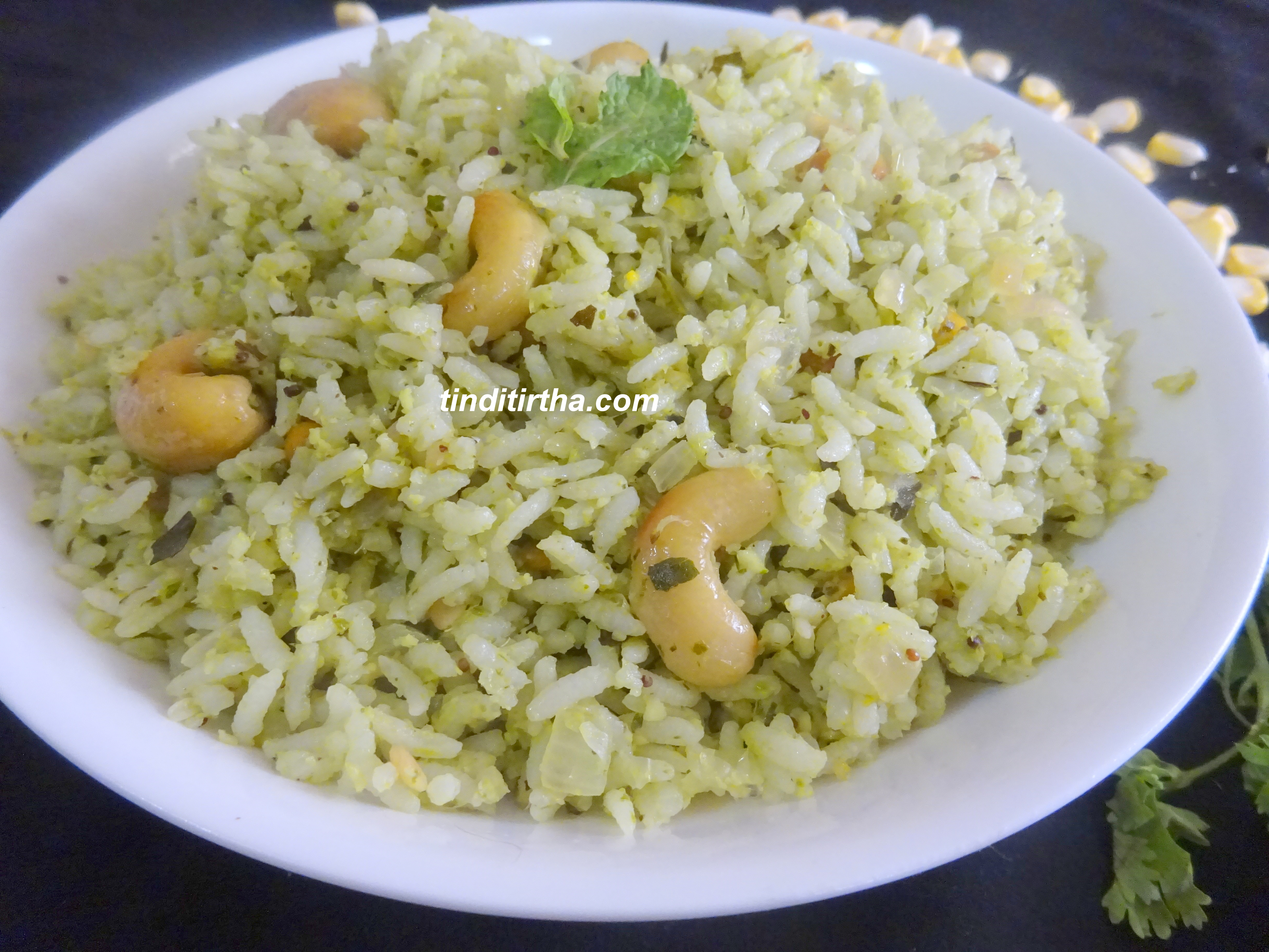 Crushed sweet corn lemon rice |