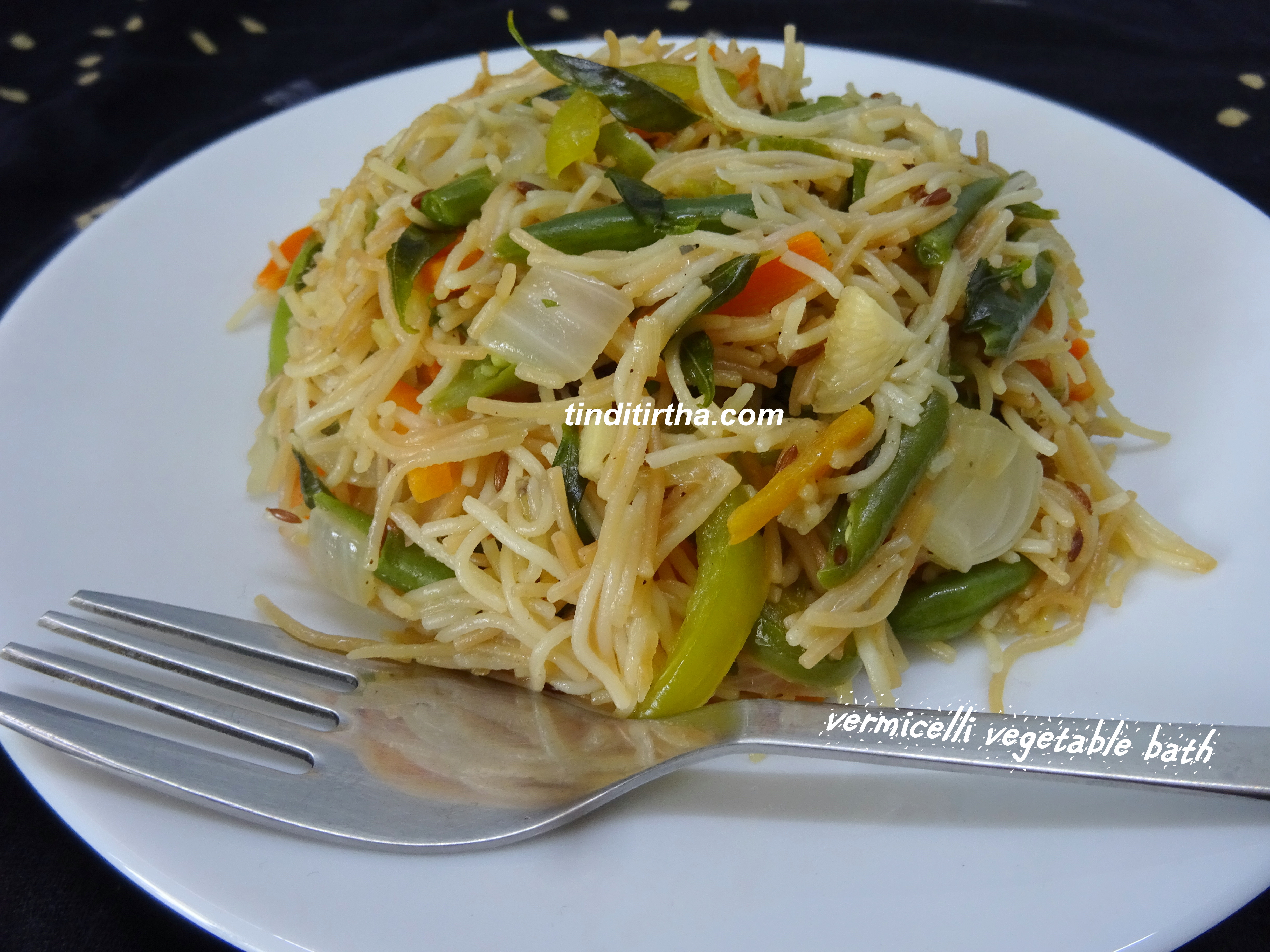 Wheat vermicelli vegetable bath | Semiya vegetable bath |