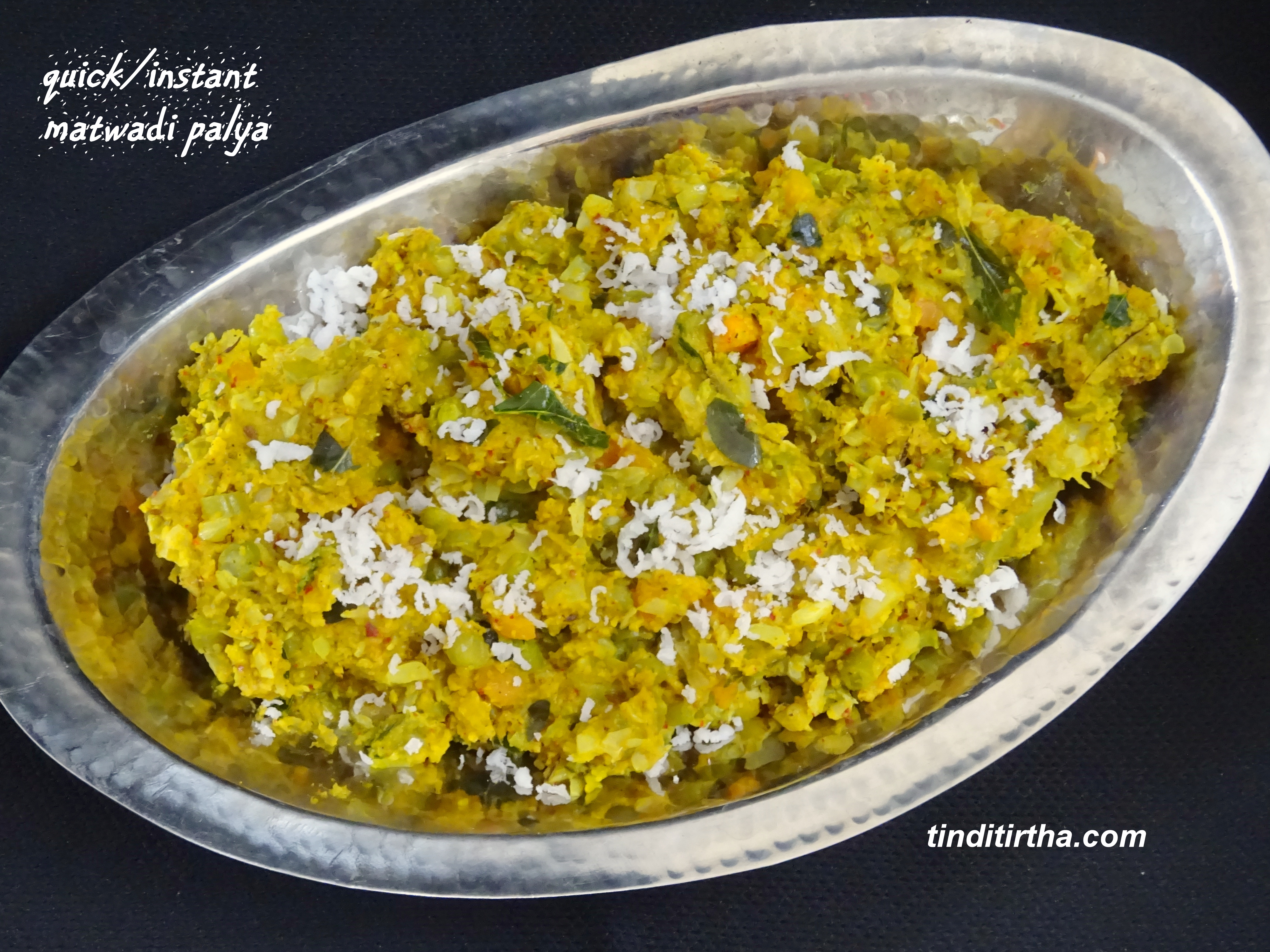 QUICK/INSTANT MATWADI PALYA WITH POWDERED LENTIL….. using french beans+carrot+cabbage