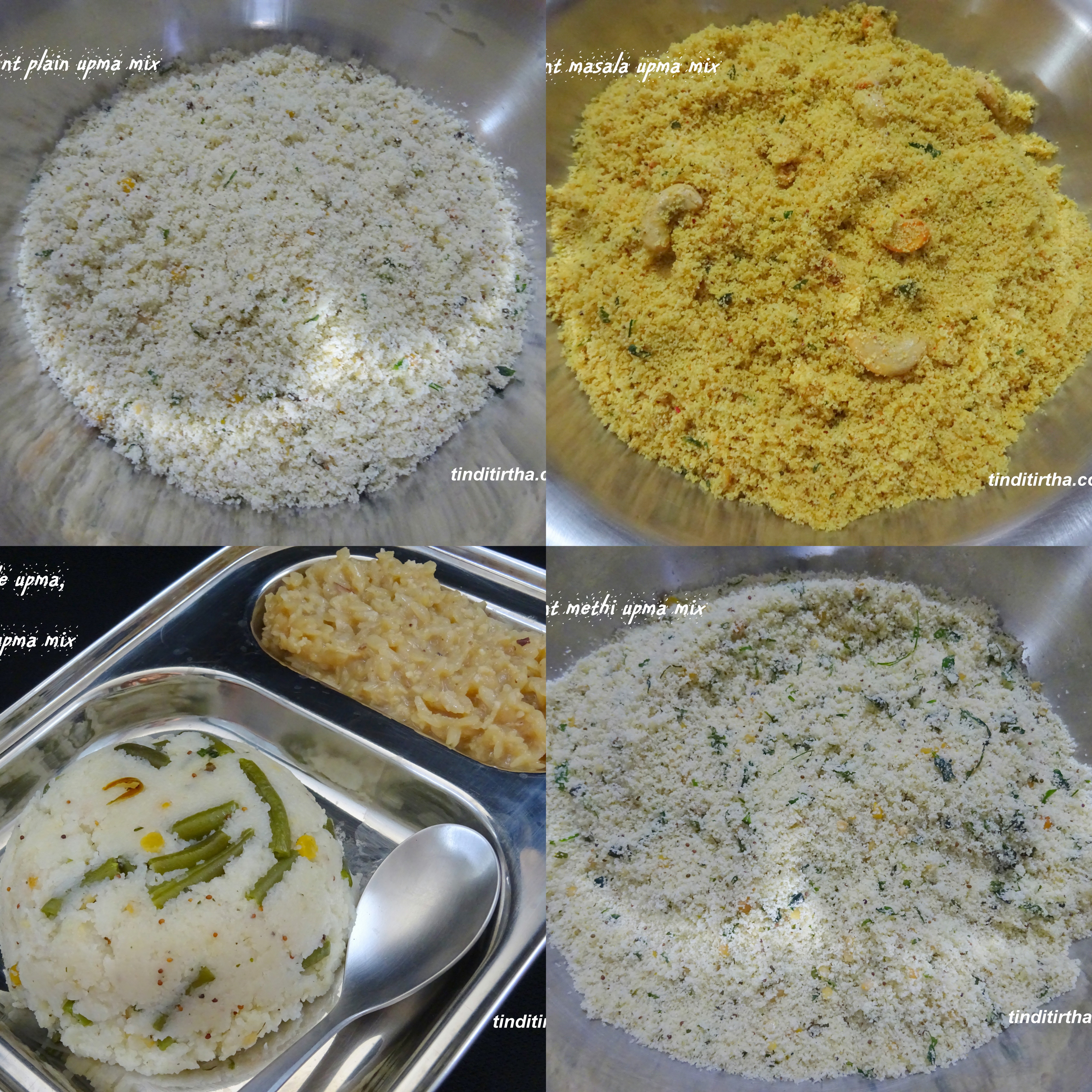 INSTANT RAVE UPPITTU/RAVA UPMA MIX…3 varieties-home made